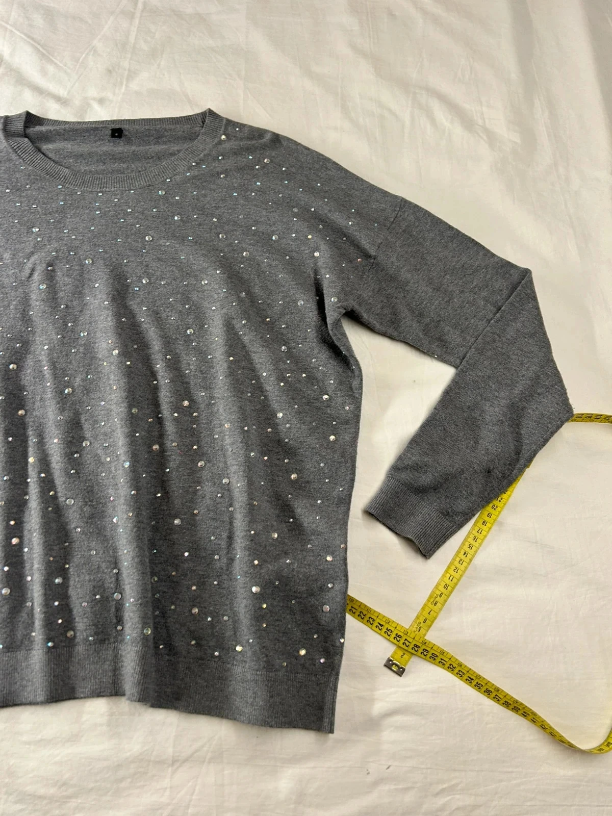 Vintage grey beaded sequin sweater – photo 2